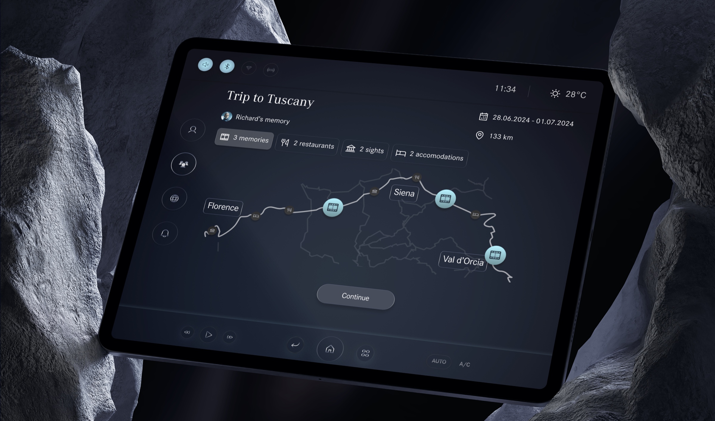 Mercedes Memory Lane — the concept’s in-car interface