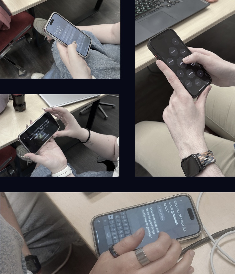 Photographs from the usability testing sessions