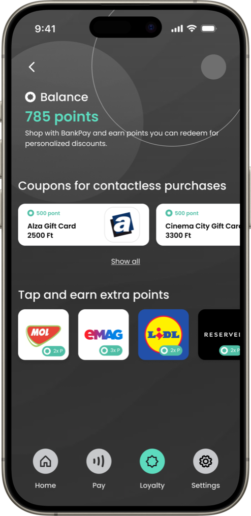 The BankPay rewards surface