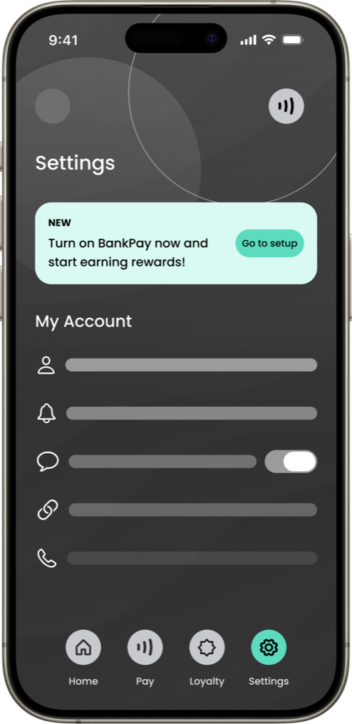 The BankPay onboarding flow